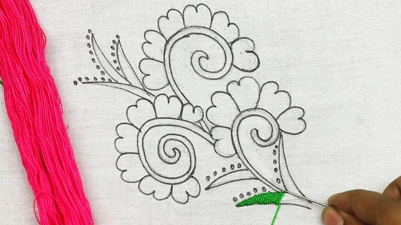 Bordado Fantasía Flor (puntadas básicas) ???? hand embroidery pattern of a creative flower pattern