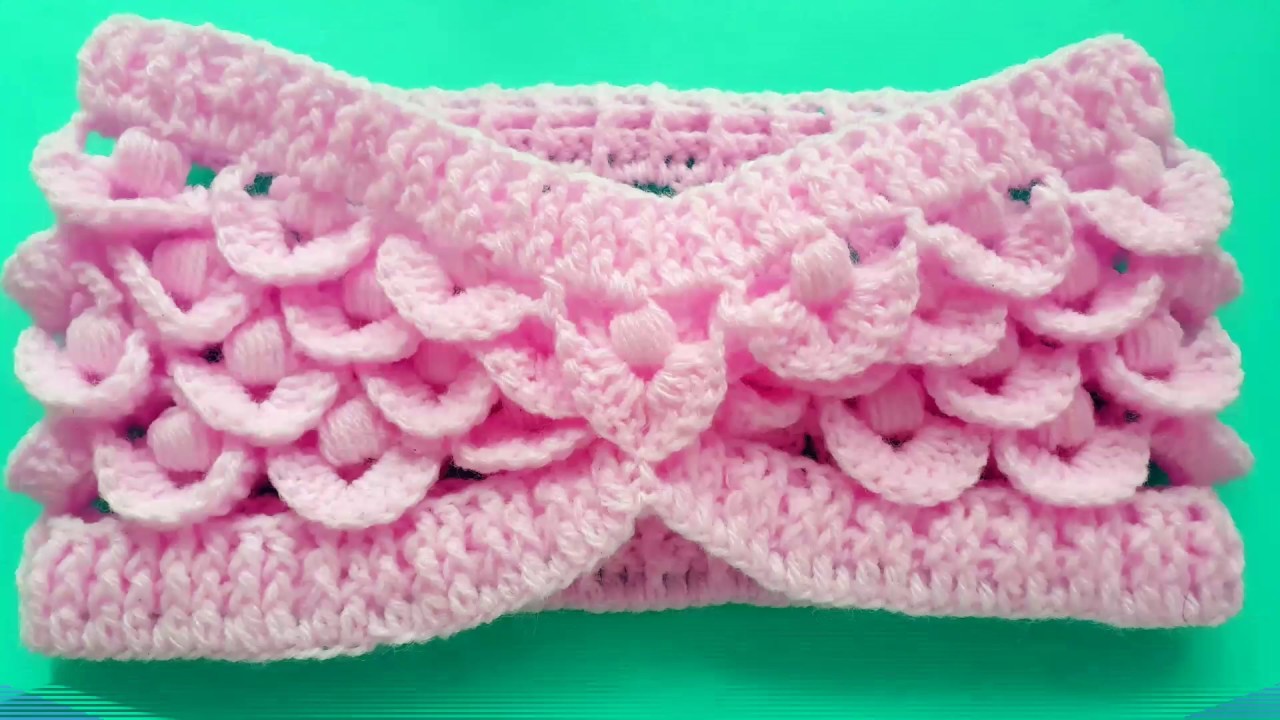 Como Hacer DIADEMA a Crochet en punto fantasía 3D