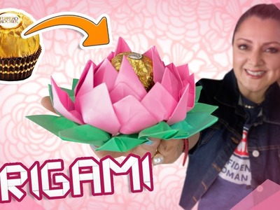 Cómo hacer una Flor con Origami ????Lirios con detalles dulces???? ????Valentines Day  ❤️