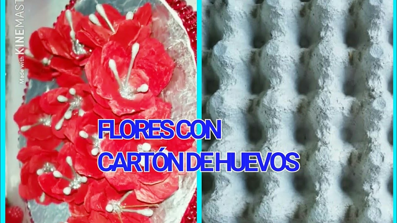 DIY.CÓMO HACER FLORES CON CARTON DE HUEVO