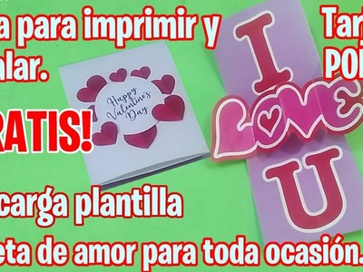 DIY Ideas de Tarjeta San Valentín Amor y amistad para Novio Plantilla Gratis Lista para imprimir