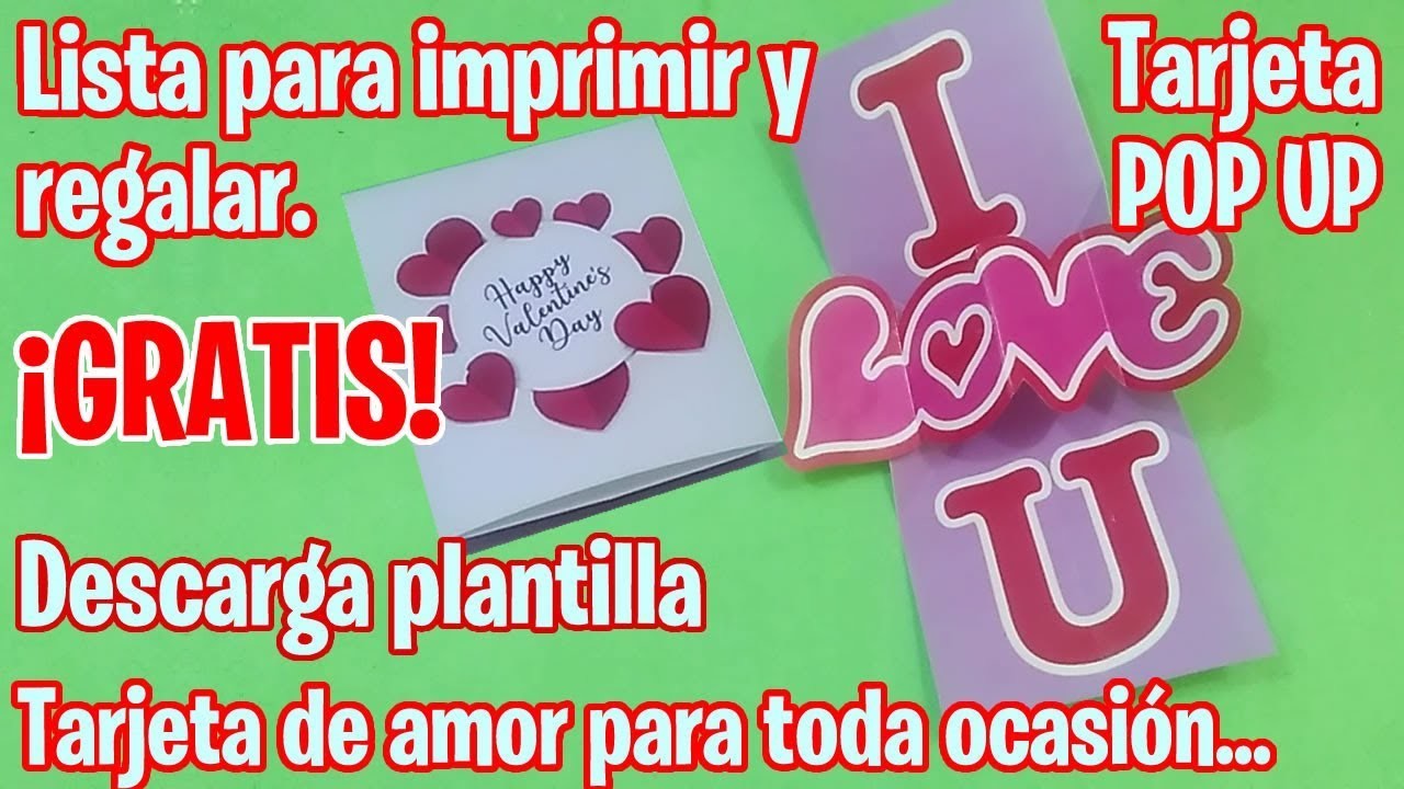 DIY Ideas de Tarjeta San Valentín Amor y amistad para Novio Plantilla Gratis Lista para imprimir