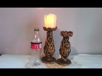 PORTAVELAS CON BOTELLAS DESECHABLES     CANDLE HOLDERS WITH DISPOSABLE BOTTLES