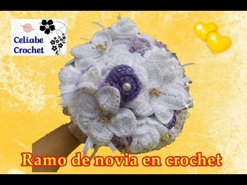 ????????????Ramo de novia.Bouquet de flores en crochet,ganchillo.(2°parte)????????????????????⚘????????