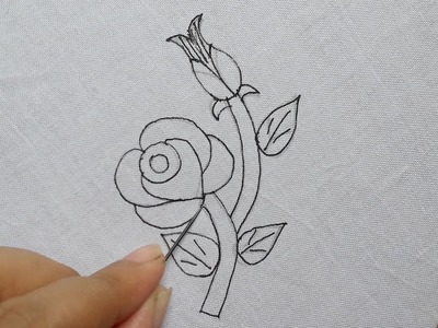 Amazing hand embroidery rose#03 ???? Rose flower embroidery design ???? Bordado fantasía : Rosa (fácil)