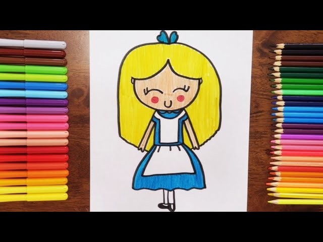 Como dibujar a ALICIA EN EL PAÍS DE LAS MARAVILLAS | how to draw Alice in wonderland| Disney
