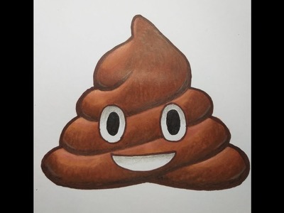 Como dibujar emoji Poop, caca, helado de chocolate, paso a paso