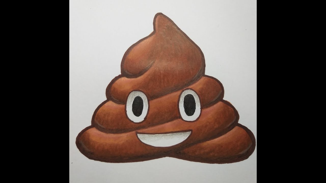 Como dibujar emoji Poop, caca, helado de chocolate, paso a paso