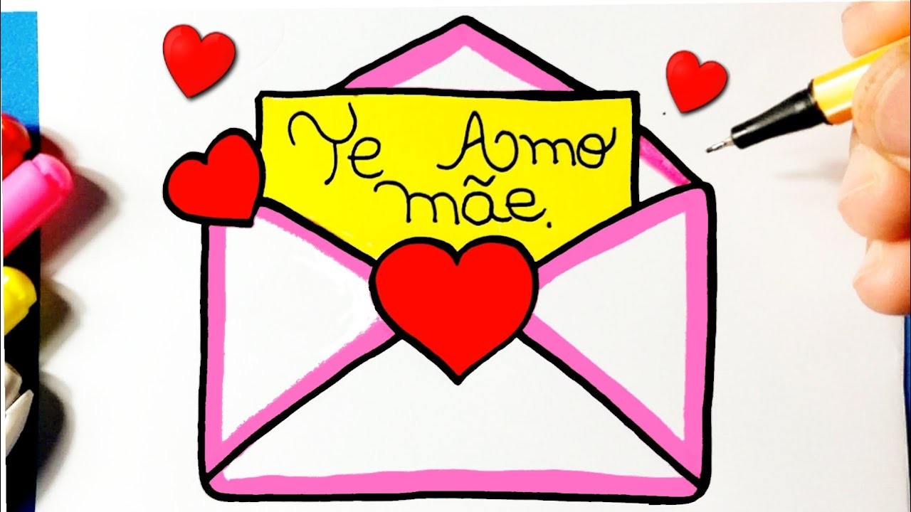 Cómo dibujar la tarjeta linda del Día de la Madre ❤ Dibujos Kawaii - Dibujos para dibujar