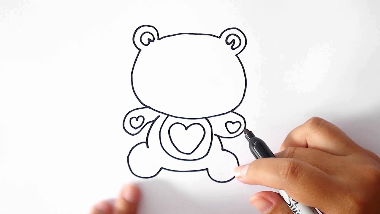 ¿Cómo dibujar un oso con Corazón? - ???? Dibujo de un oso con Corazón ❤️
