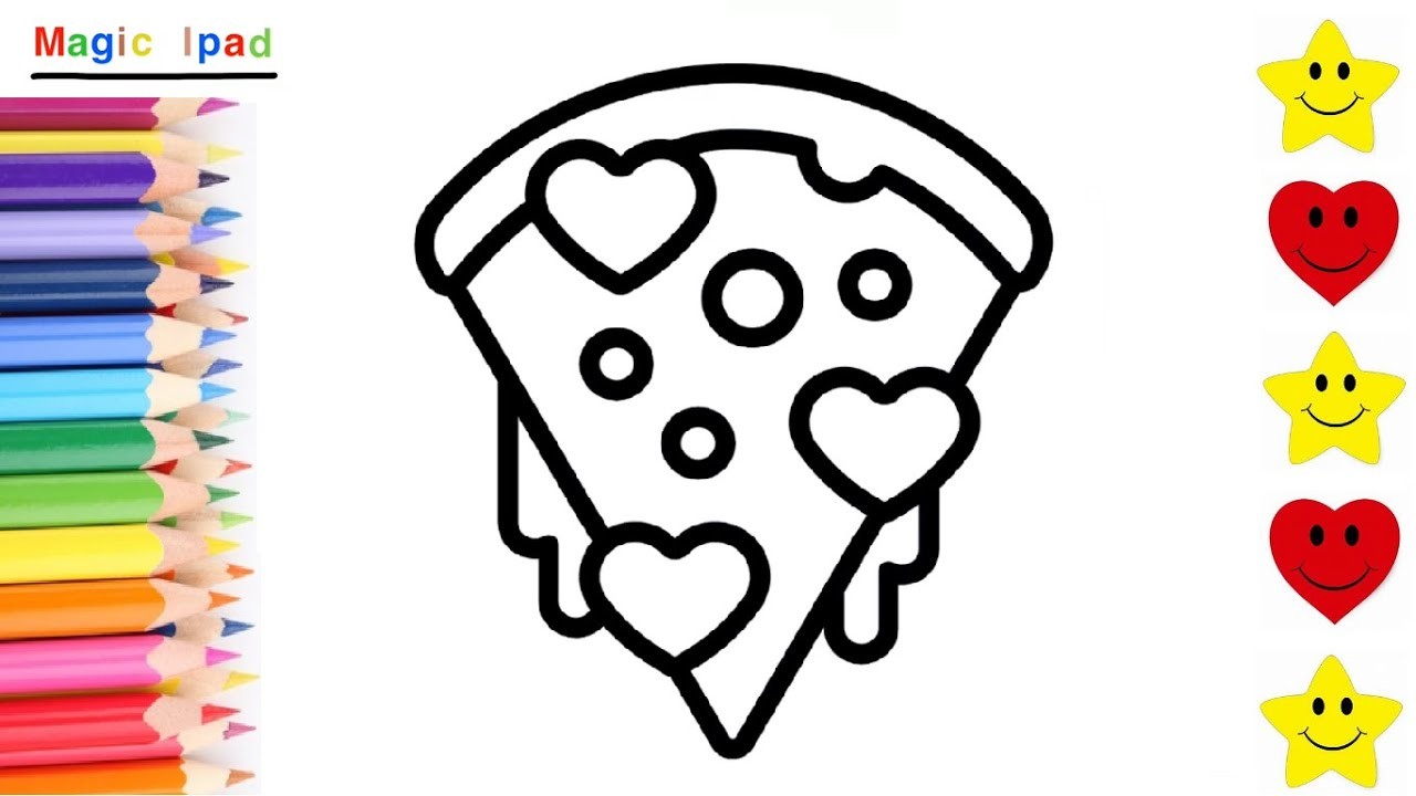 Como dibujar una PIZZA DE CORAZONES | dibujos para niños ????⭐ How to draw a PIZZA WITH HEARTS | kids