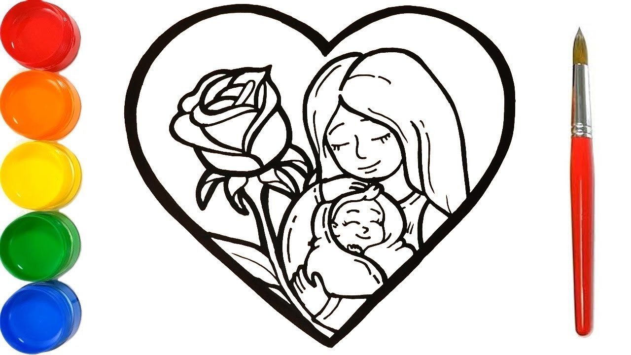 Como Dibujar y Colorear Un Corazon Por El Día De La Madre - Aprende Dibujar Paso a Paso.FunKeep Art