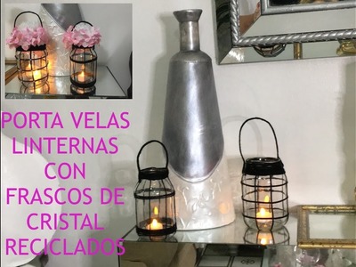 Cómo hacer lamparas con frascos de vidrio - DIY manualidades.CANDELABROS LUMINARIA DE CRISTAL