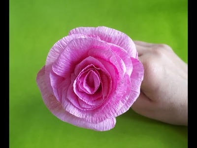Cómo hacer Rosa de papel crepe (fácil). DIY Cómo hacer flores
