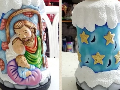 Como pintar una vela navideña de cerámica paso a paso