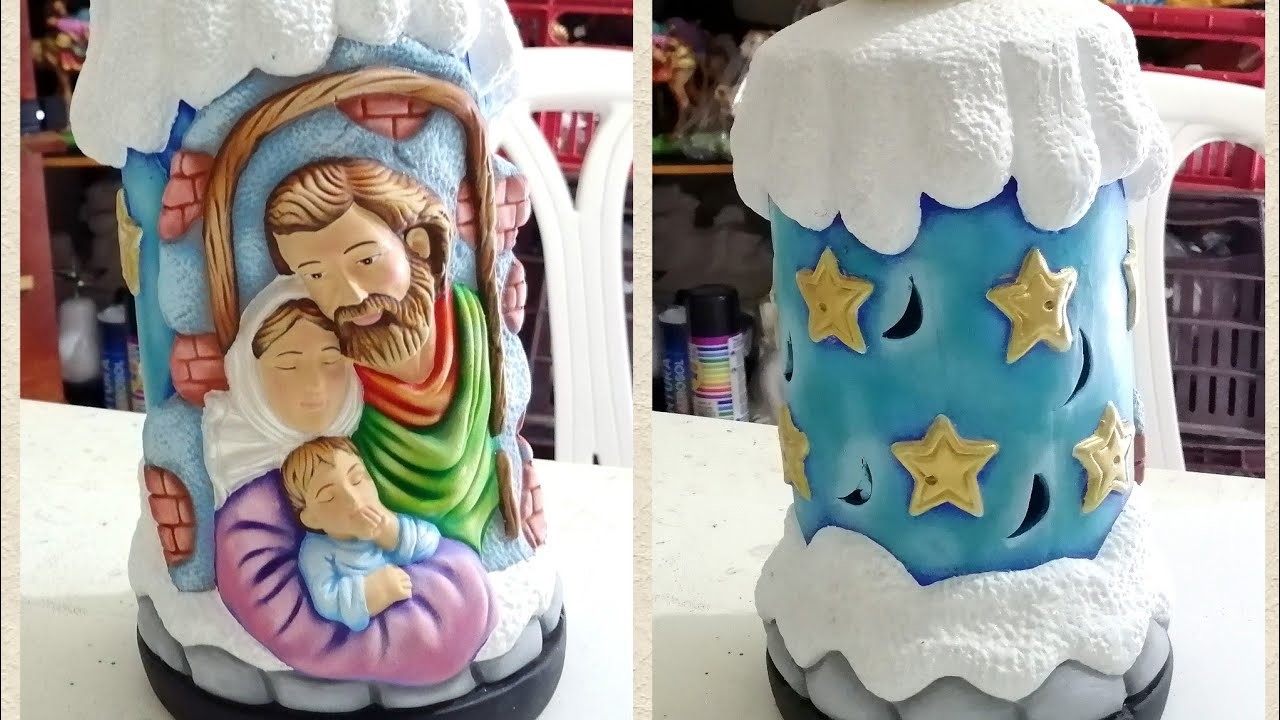 Como pintar una vela navideña de cerámica paso a paso