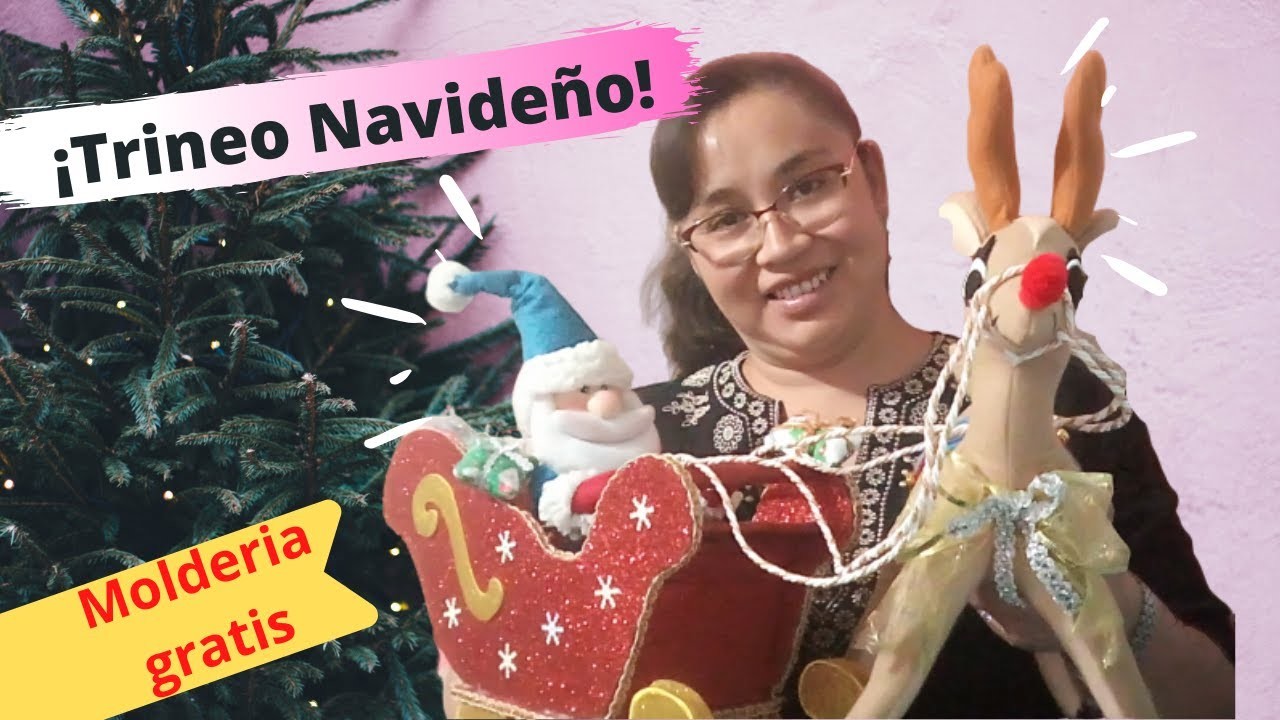 DIY trineo de santa (papá Noel) navideño  paso a paso con moldes gratis