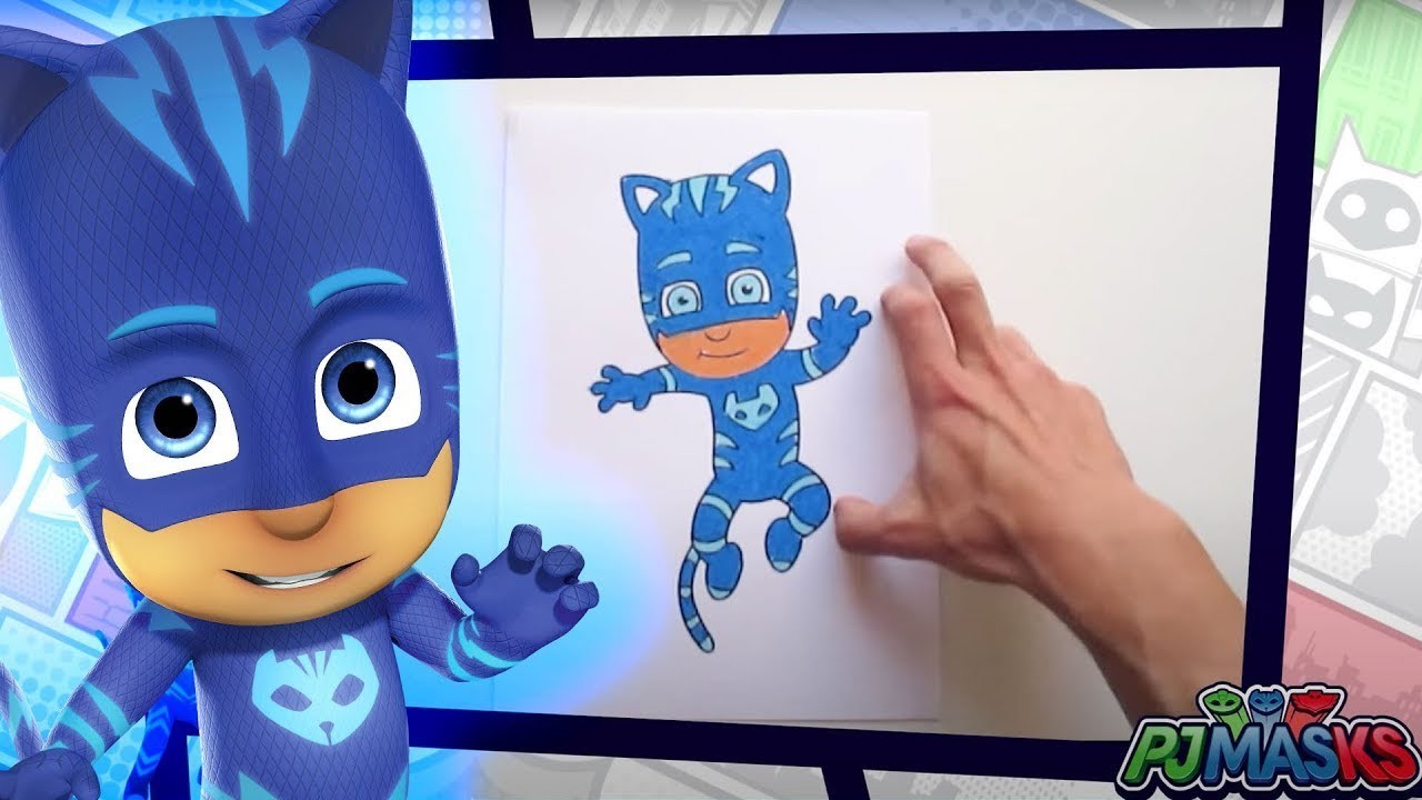 PJ Masks en Español ???? ¡Aprende a dibujar a Gatuno! ???? Dibujos Para Niños