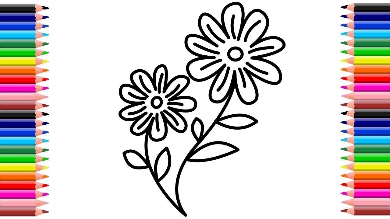 Sunflower drawing  | Dibujos de flores fáciles