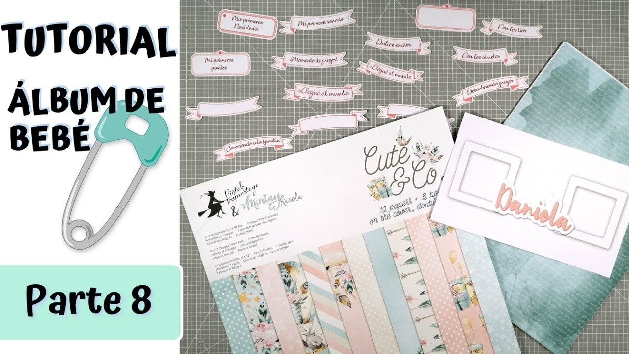 Tutorial en Directo Álbum de Bebé Scrapbooking. Parte 8