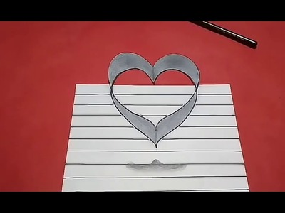 COMO DIBUJAR UN CORAZON EN 3D FACIL
