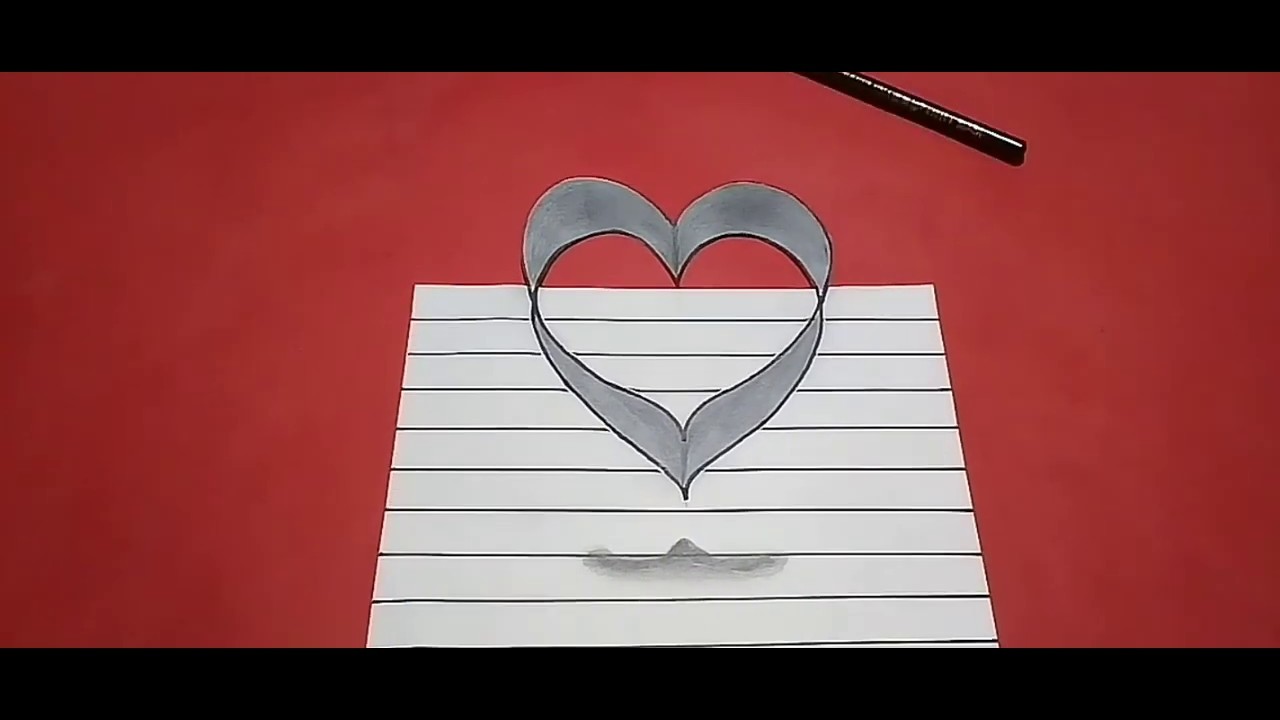 COMO DIBUJAR UN CORAZON EN 3D FACIL