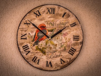▶️ Cómo Hacer Reloj Vintage con Madera Reciclada ???? DIY Decoupage