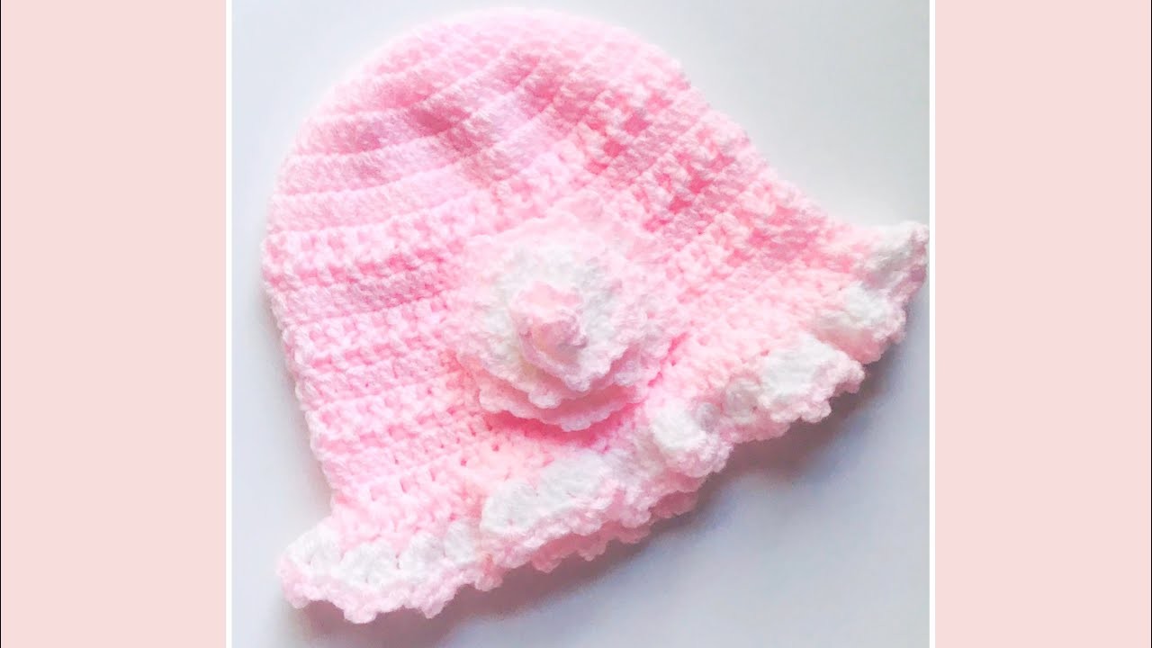 Gorro o sombrero de sol para niñas a crochet paso a paso FÁCIL, Crochet for Baby