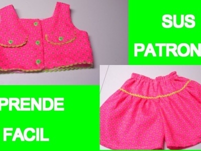 #113 Como hacer los patrones de un conjunto infantil  Blusa y falda short