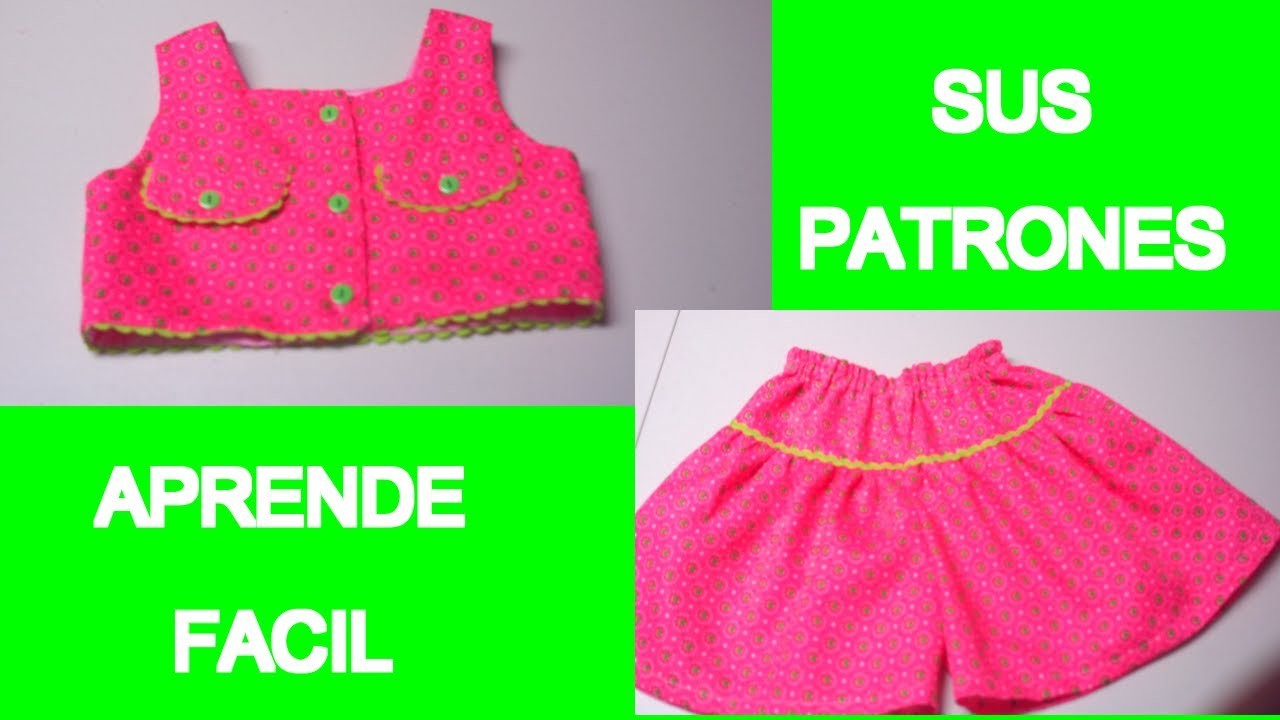 #113 Como hacer los patrones de un conjunto infantil  Blusa y falda short