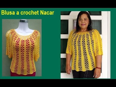 Blusa a crochet o ganchillo Nacar#crochet #blusasnorma #normaysustejidos