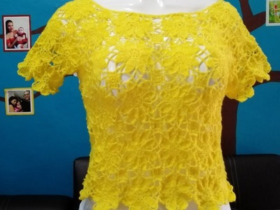 Blusa amarilla tejida a Crochet | Parte 3 | FINAL  ????
