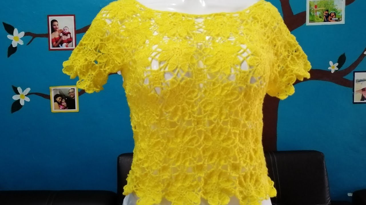 Blusa amarilla tejida a Crochet | Parte 3 | FINAL  ????