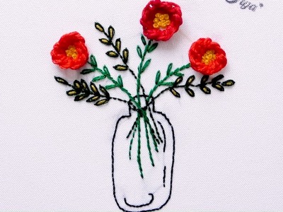 Bordado para Principiantes: Jarrón con Flores | Flower Vase Embroidery