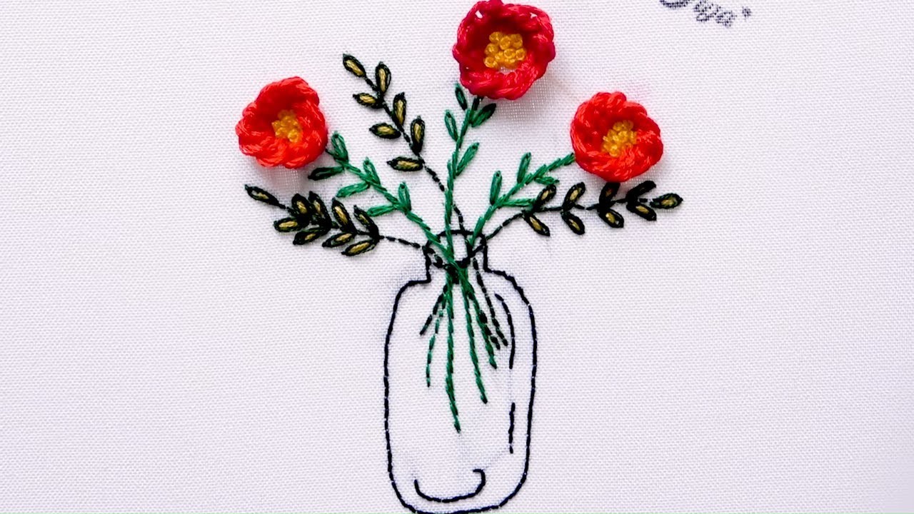 Bordado para Principiantes: Jarrón con Flores | Flower Vase Embroidery