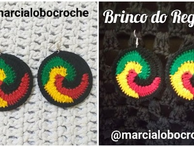 Brinco de croche do "Reggae" tutorial passo a passo fácil e rápido de fazer. # marcialobocroche