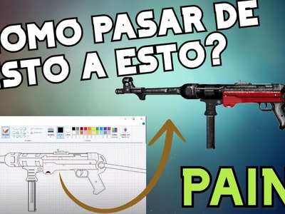 Como Dibujar Mp40 Classic |  How to Draw in Paint Mp40. FREE FIRE #CrisDraw