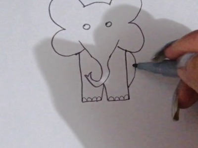 Como dibujar un Elefante con el número 11