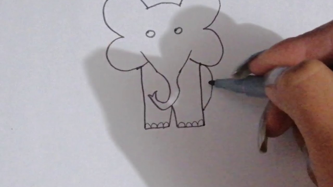Como dibujar un Elefante con el número 11