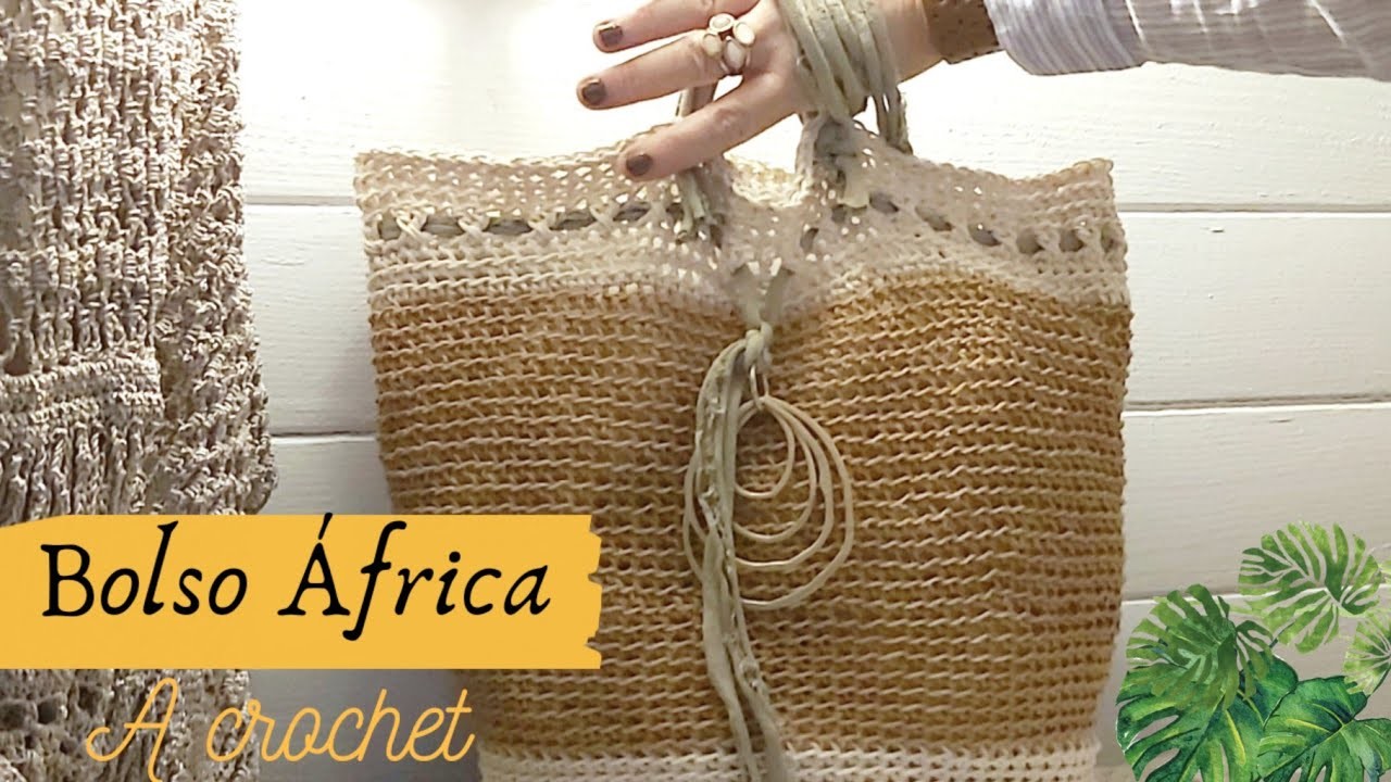 Crochet paso a paso  Bolso Africa, Tote Bag a crochet.  Bolsa playa o todo uso