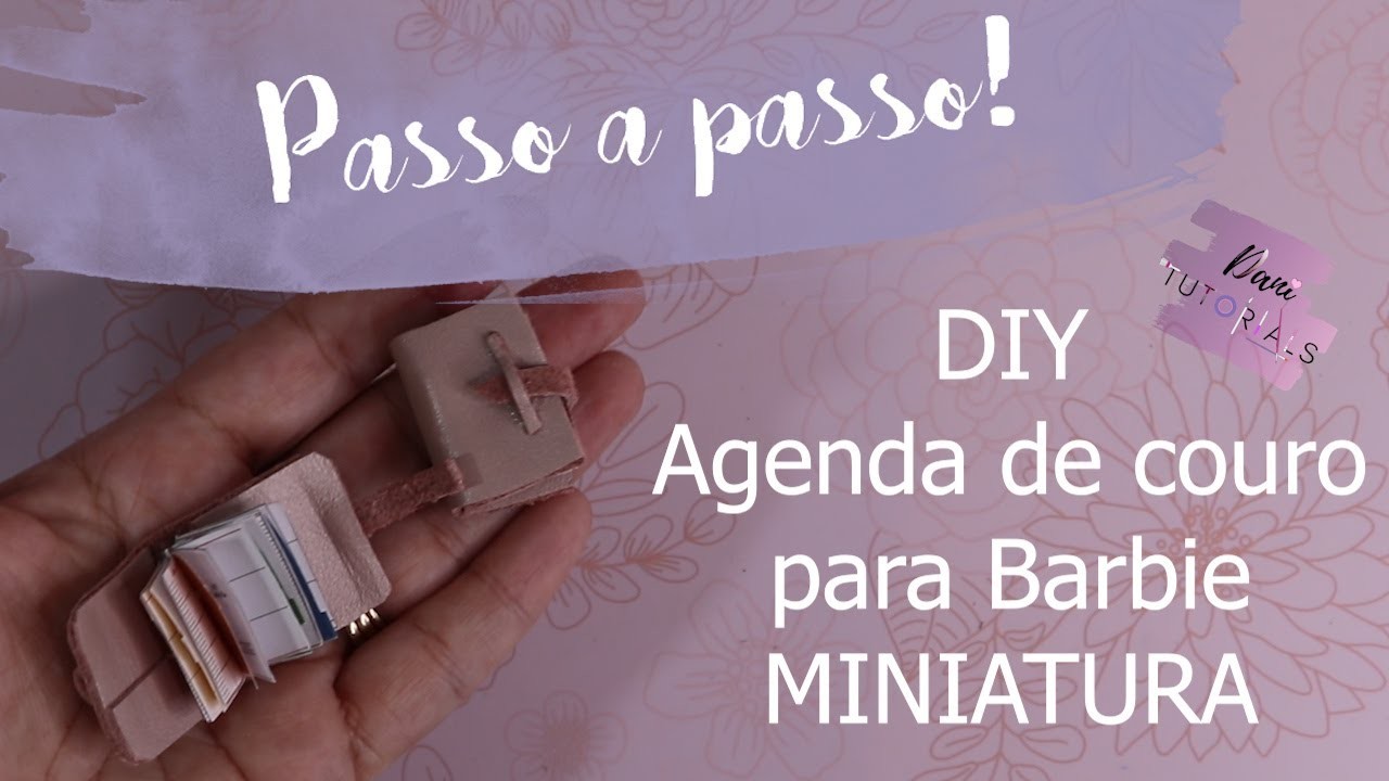 DIY | COMO FAZER UMA AGENDA DE COURO MINIATURA PARA BONECAS PASSO A PASSO | AGENDA DA BARBIE