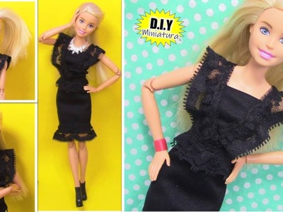 DIY: Como Hacer Vestido Elegante para Muñecas Barbie muy Fácil!! ????????✂️