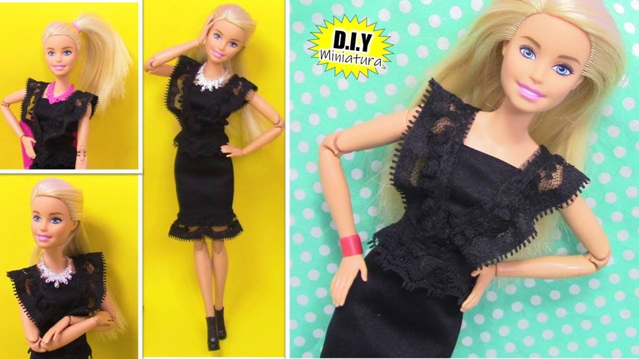 DIY: Como Hacer Vestido Elegante para Muñecas Barbie muy Fácil!! ????????✂️