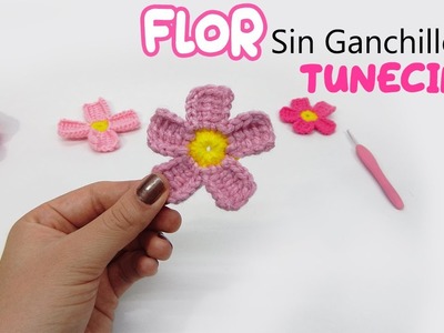 FLOR tejida SIN crochet TUNECINO