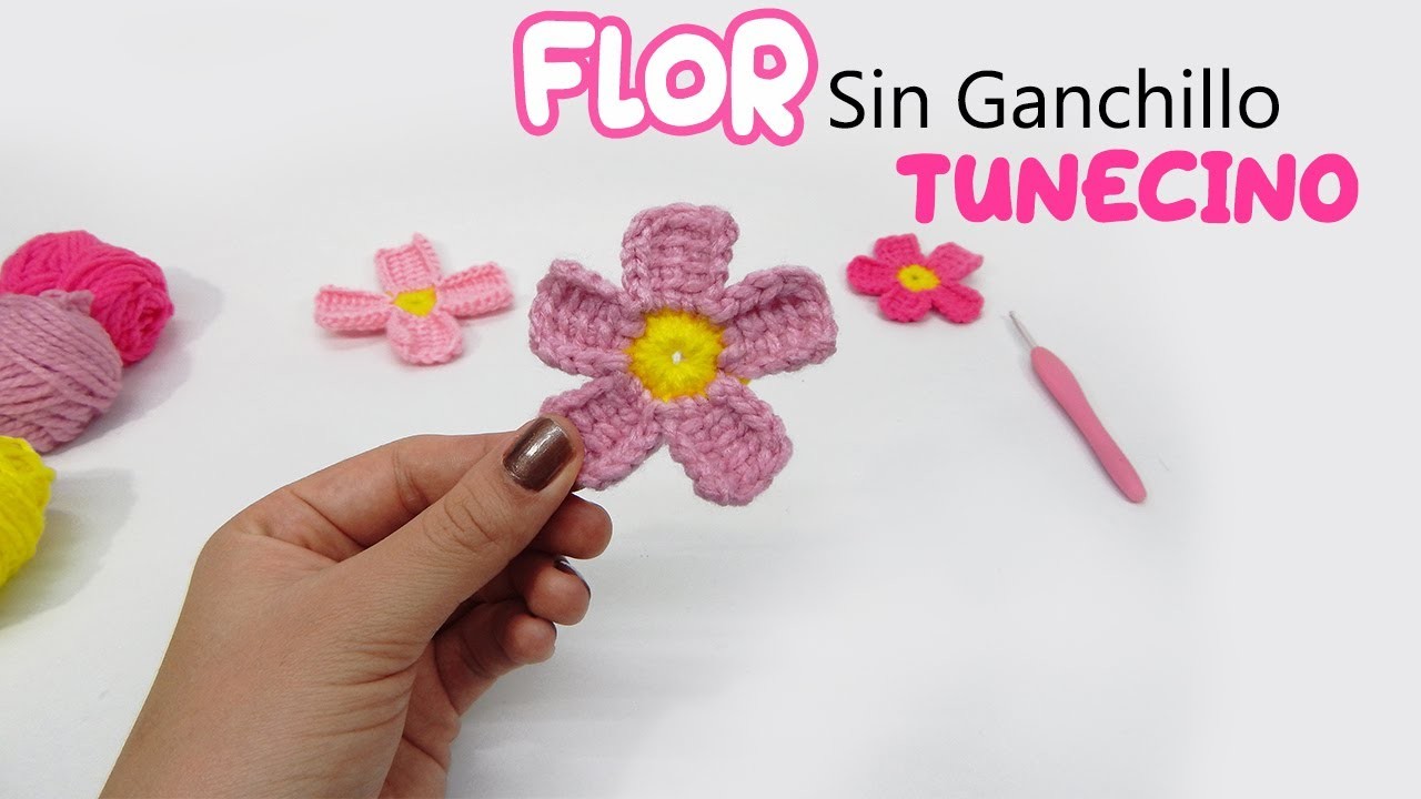 FLOR tejida SIN crochet TUNECINO