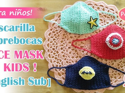Part 1[Eng] Cubrebocas Tapabocas Mascarilla Barbijo para niños de verano -Summer Superhero Kids Mask