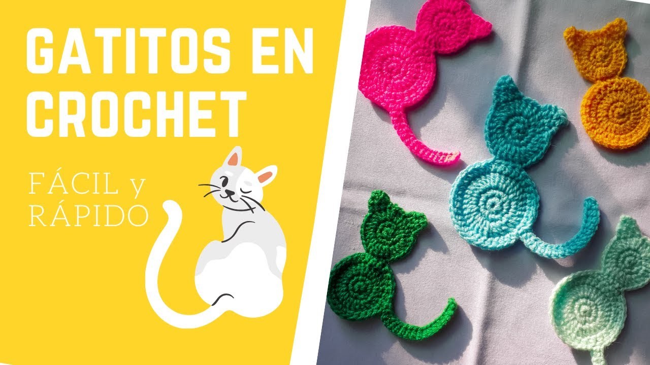 TUTORIAL cómo hacer gatos tejidos a crochet FÁCIL Y RÁPIDO