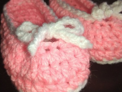 Zapatos a crochet con moño o lazo paso a paso