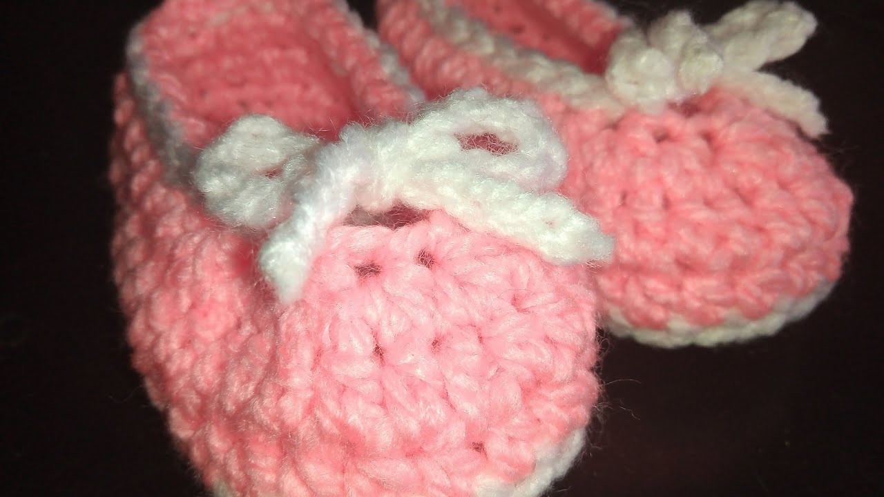 Zapatos a crochet con moño o lazo paso a paso