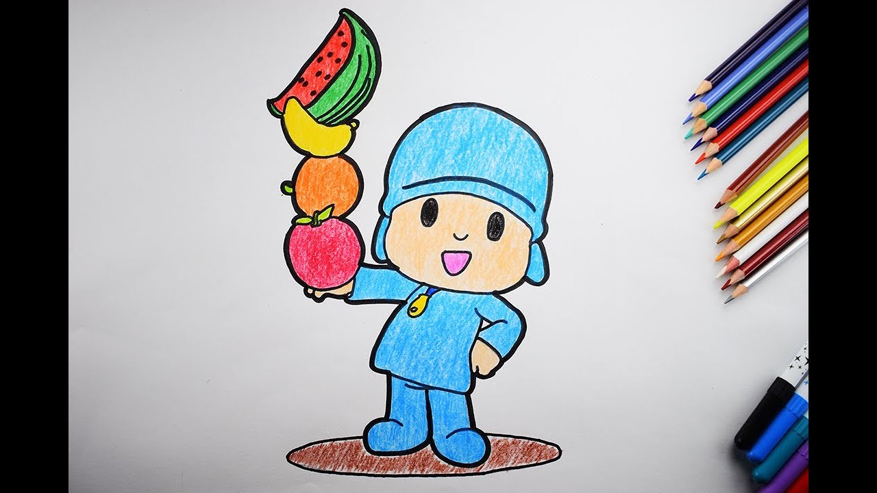 ???? Coloreando a Pocoyó con lapices de colores ✏️ | Pintar dibujos para Niños | Colorear a Pocoyó
